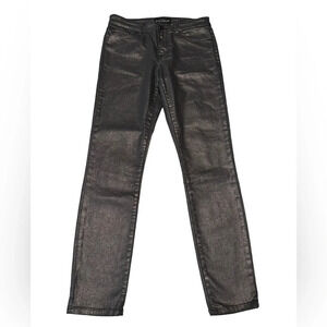 Lucky Brand Ava Sparkly Gunmetal Metallic Skinny Jeans